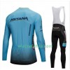 Fietskleding (Fietsshirt Lange Mouw + Lange Koersbroek) 2018 Astana Pro Team N001